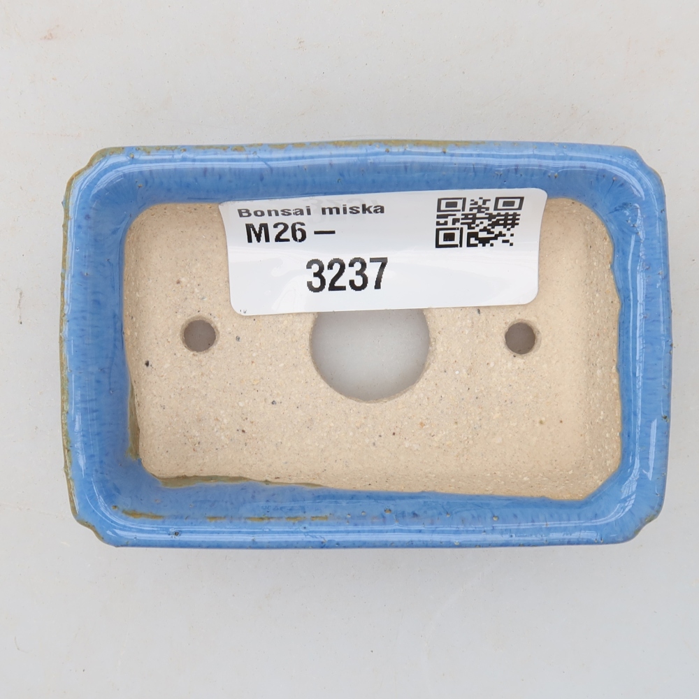 Ceramic bonsai pot, 7 x 5 x 2 cm, blue