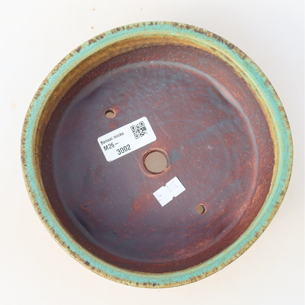 Ceramic bonsai bowl 18 x 18 x 5 cm, green