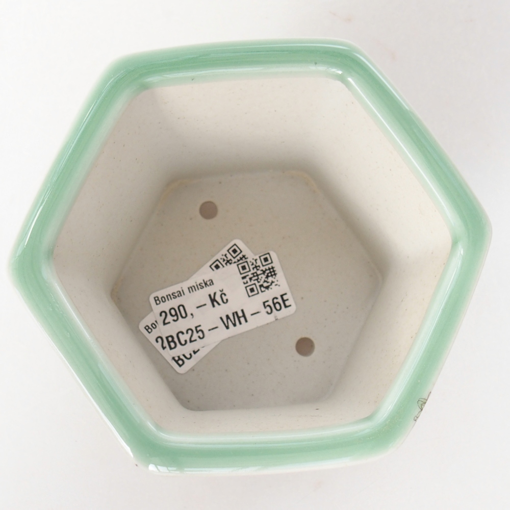 Ceramic bonsai bowl 10,5 x 9,5 x 8,5 cm, green