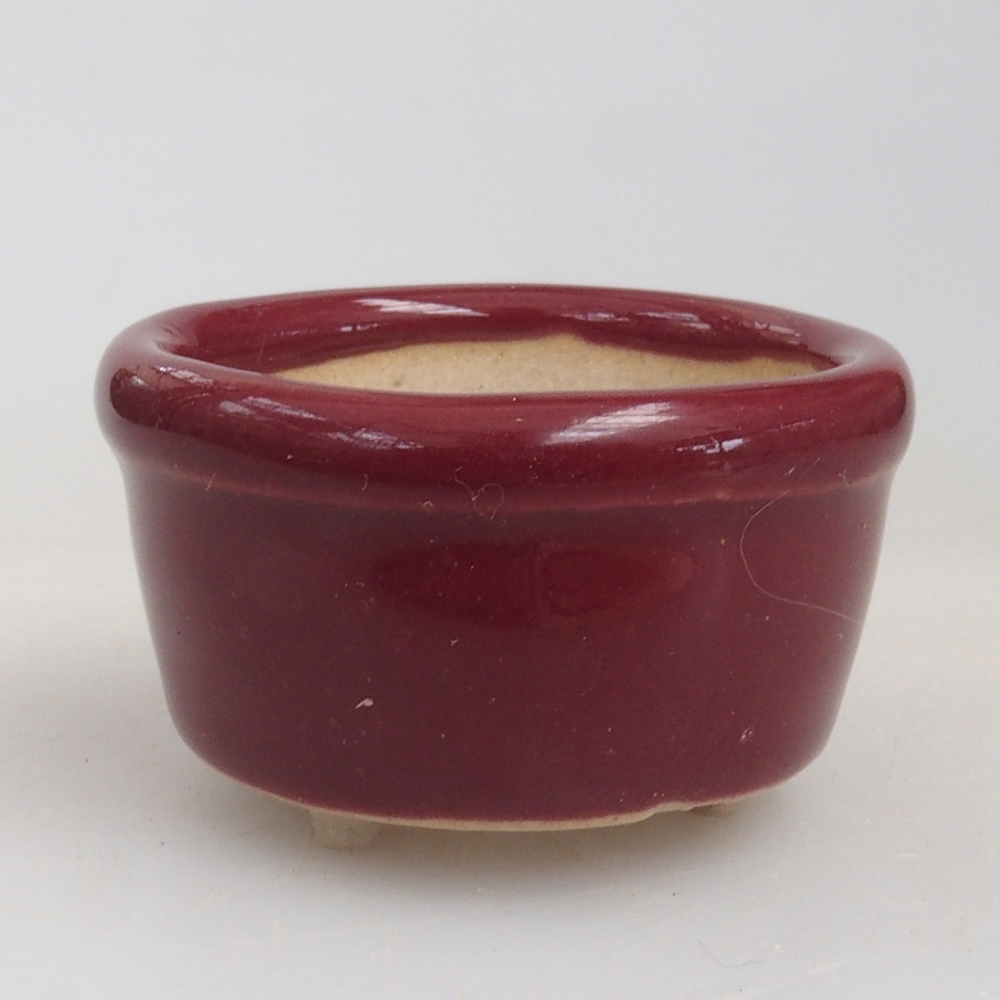Mini bonsai bowl 3,5 x 3,5 x 2 cm, color burgundy