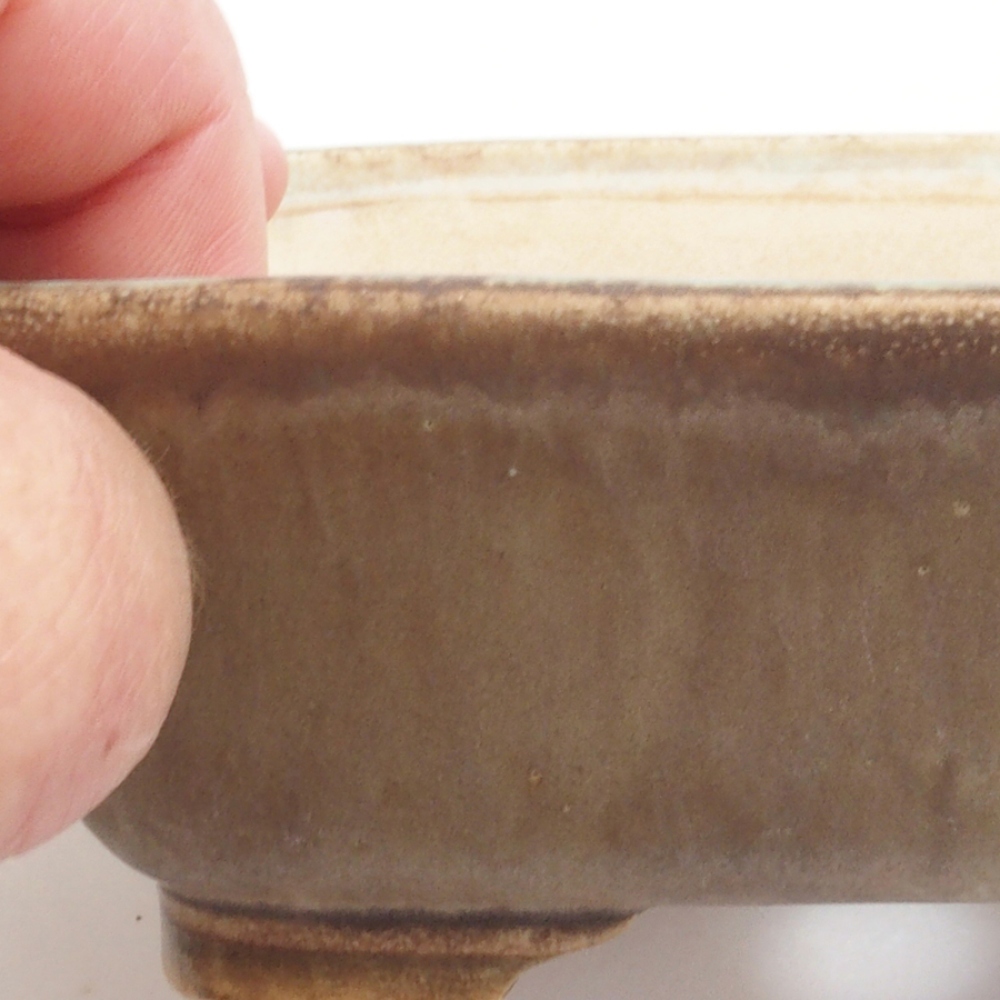 Ceramic bonsai bowl 14,5 x 12 x 4,5 cm, color green