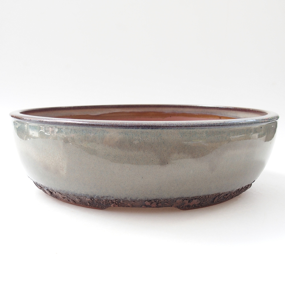 Ceramic bonsai bowl 25 x 25 x 7 cm, grey