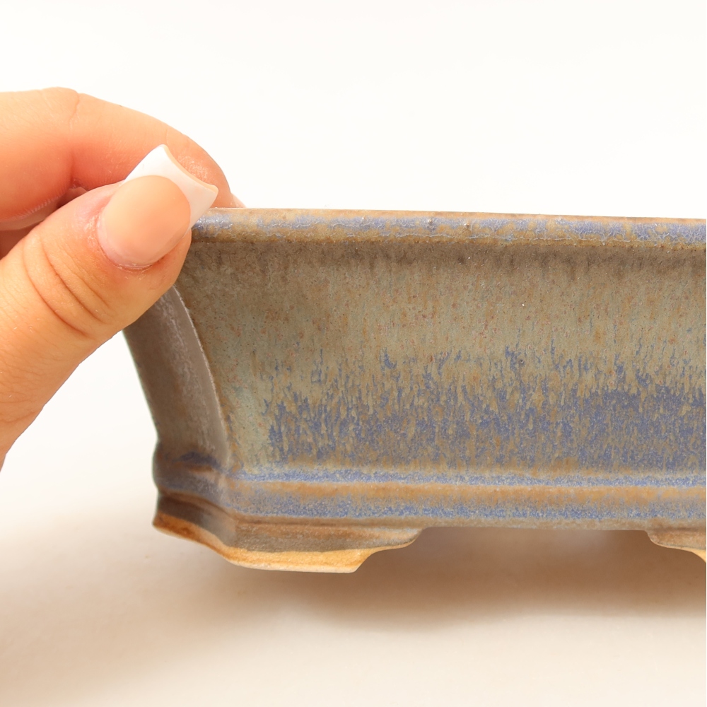 Ceramic bonsai pot, 18 x 15 x 6 cm, blue