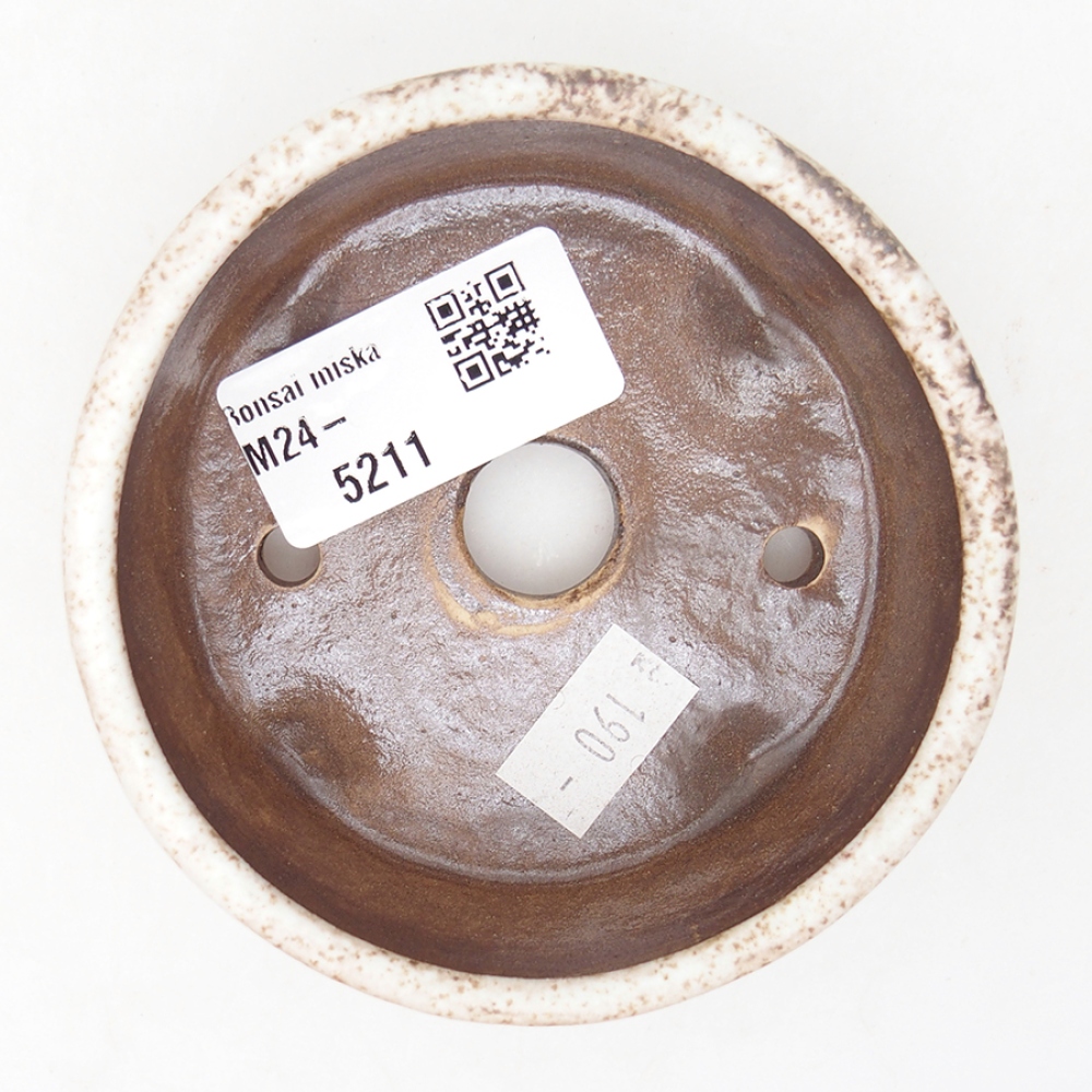 Ceramic bonsai bowl 9 x 9 x 3,5 cm, color beige
