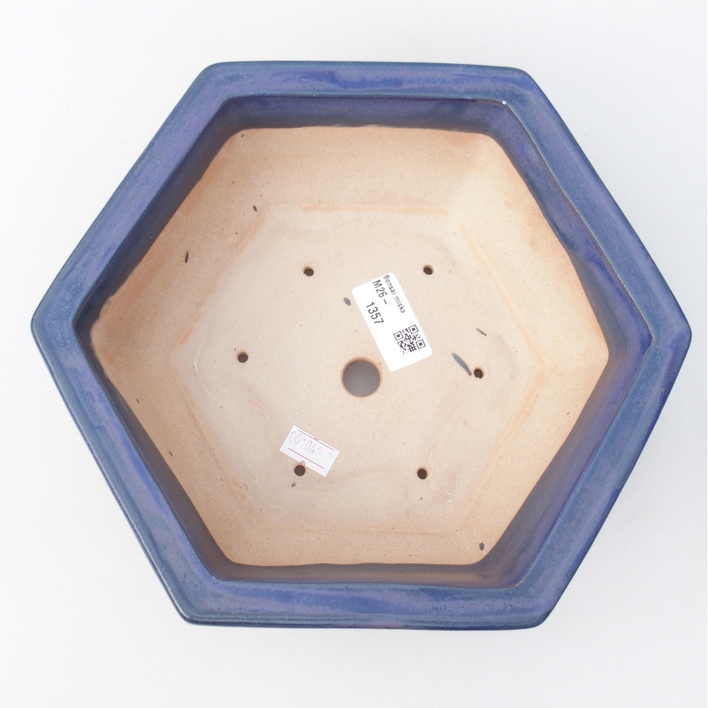 Ceramic bonsai bowl 24 x 21 x 7,5 cm, colour blue