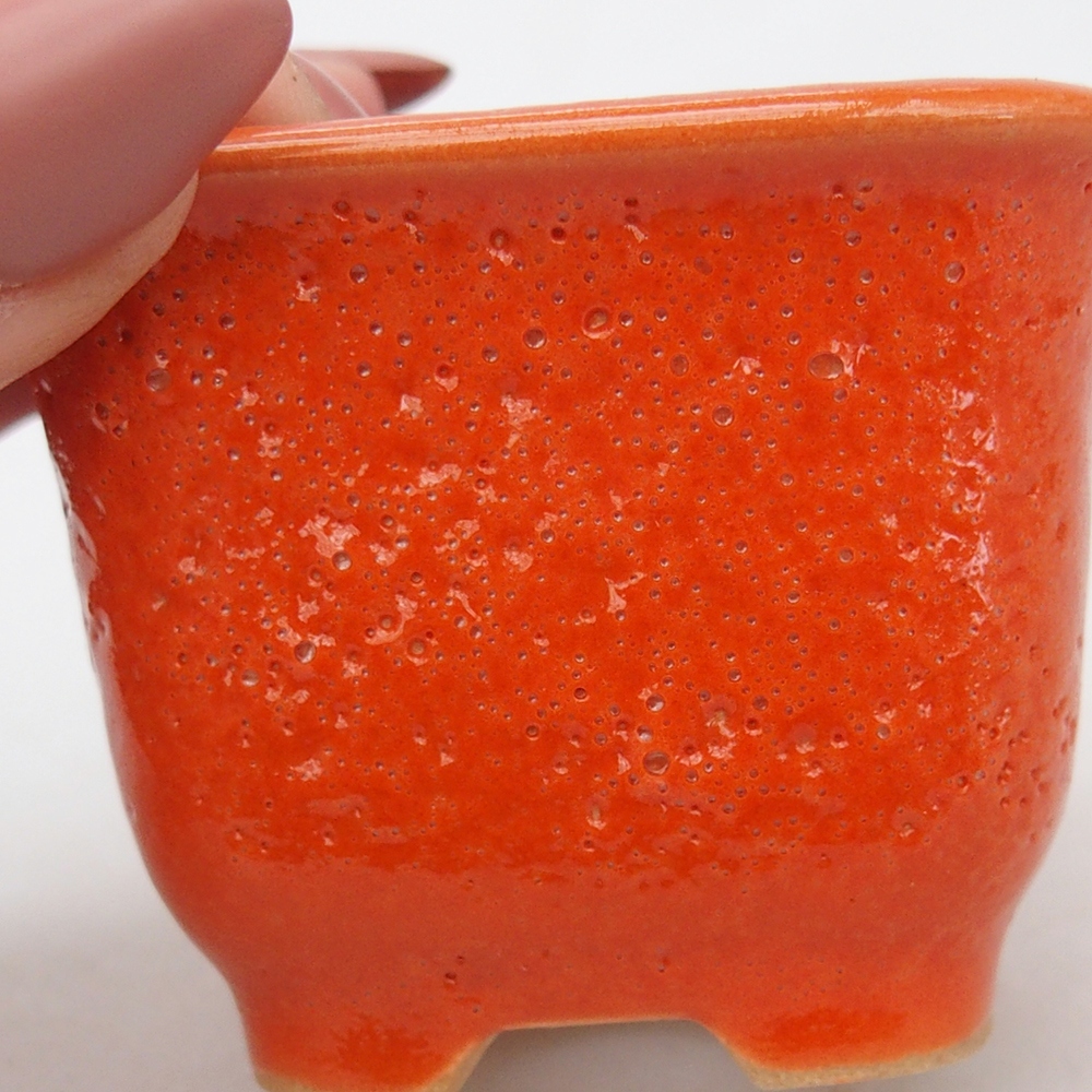 Ceramic bonsai bowl 6,5 x 6,5 x 5 cm, orange