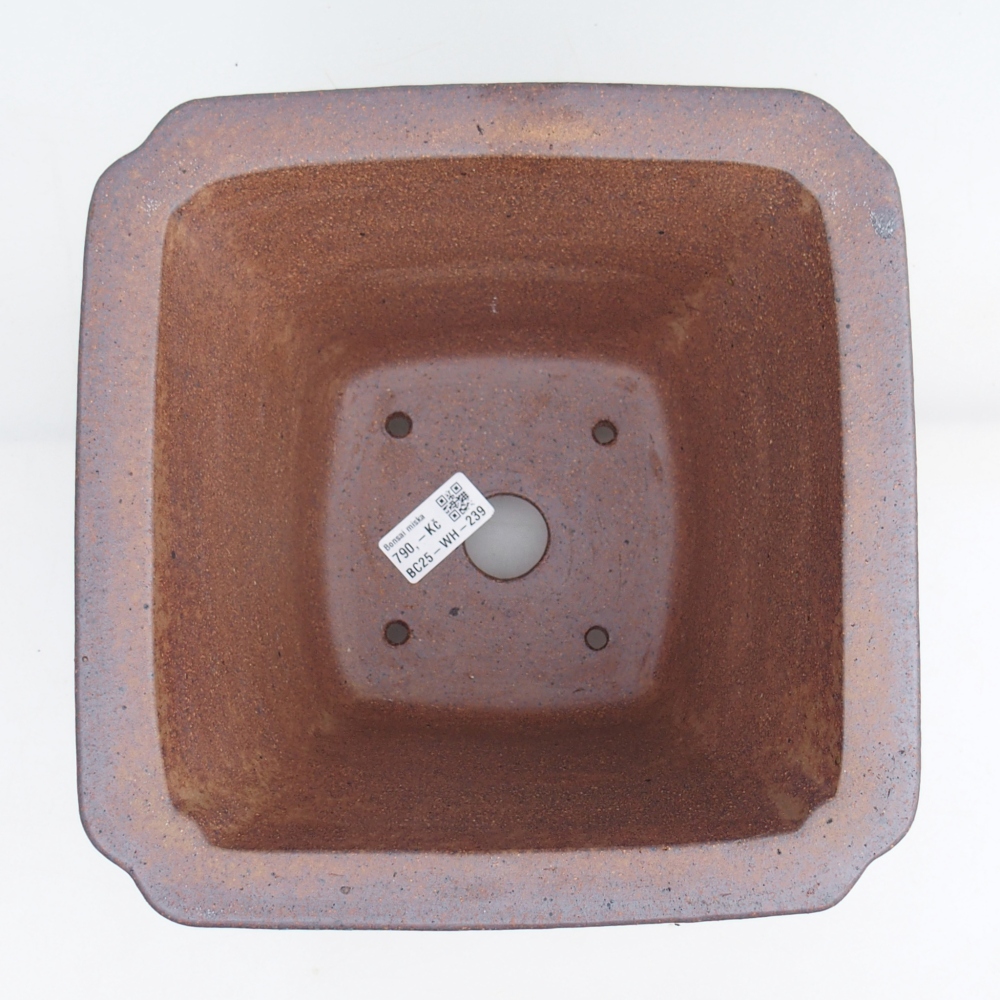 Ceramic bonsai bowl 23,5 x 23,5 x 17 cm, metal colour