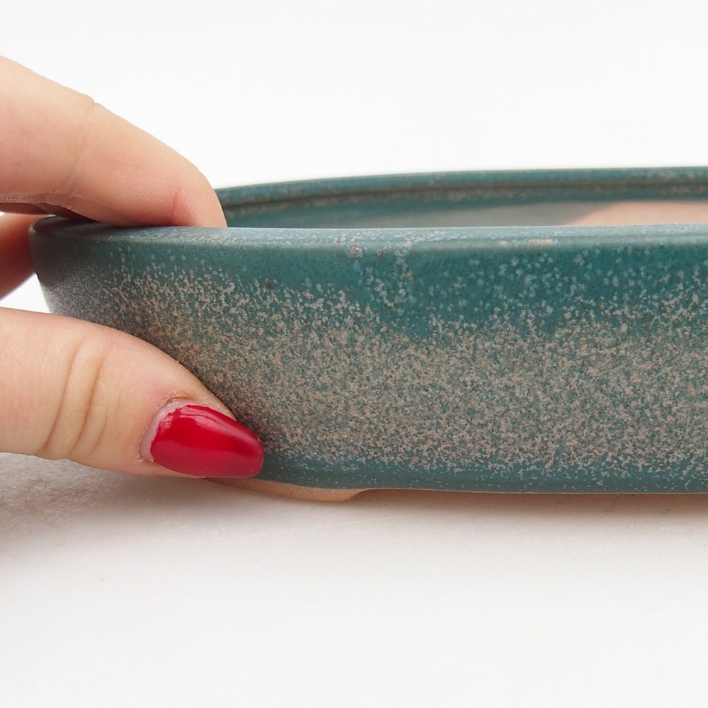 Ceramic bonsai bowl 22 x 17 x 4 cm, colour blue