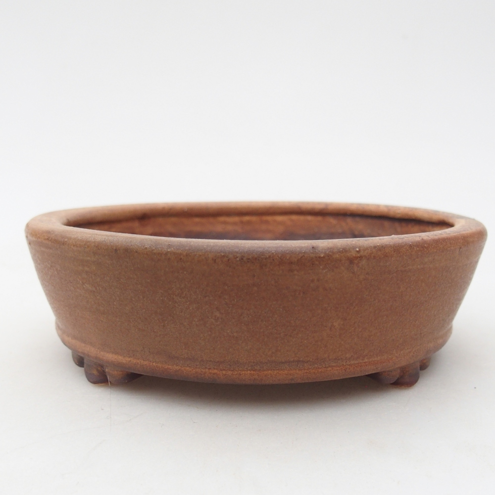 Ceramic bonsai bowl 13,5 x 13,5 x 4 cm, brown