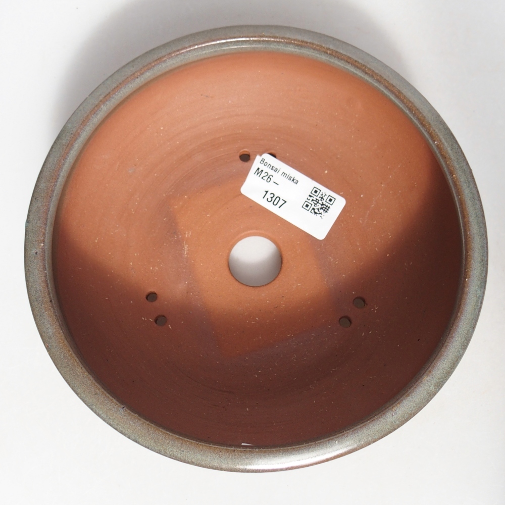 Ceramic bonsai bowl 16,5 x 16,5 x 5,5 cm, green