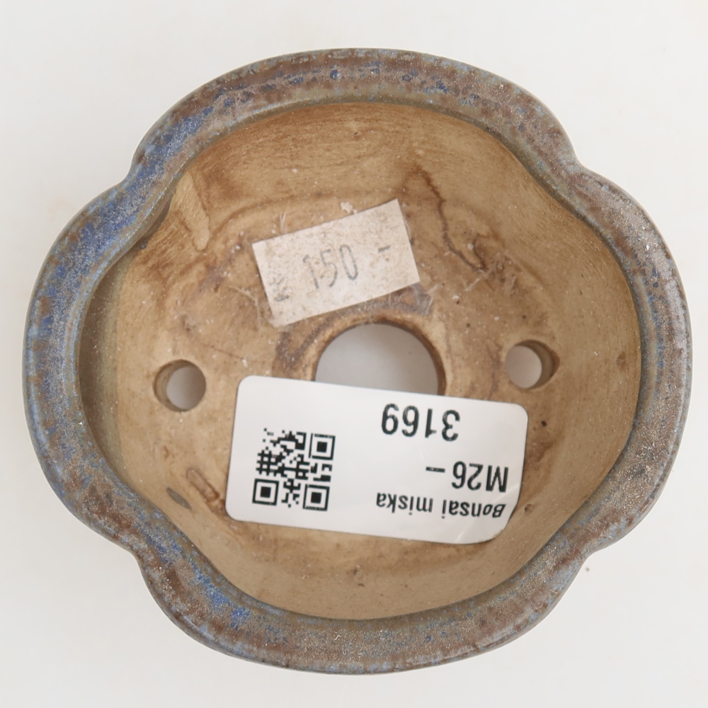 Ceramic bonsai pot, 8 x 7 x 4 cm, blue