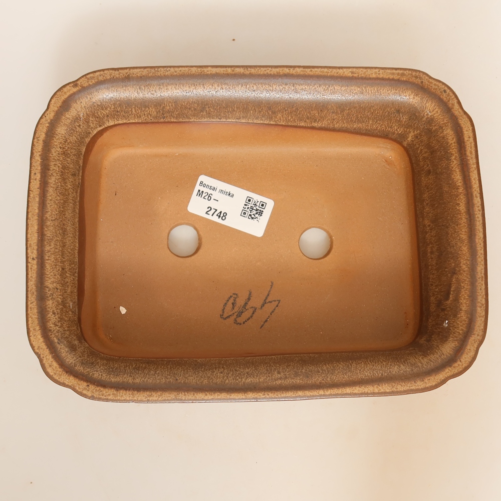 Ceramic Bowl, 20 x 15.5 x 5.5 cm, brown