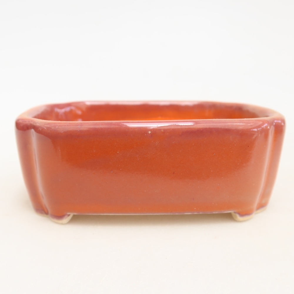 Ceramic bonsai pot, 10.5 x 8 x 4 cm, orange