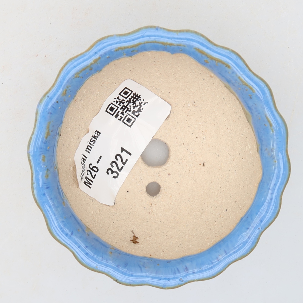 Ceramic bonsai pot, 7 x 7 x 4 cm, blue