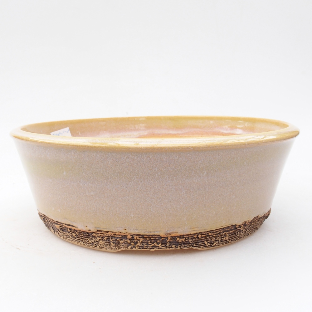 Ceramic bonsai bowl 19,5 x 19,5 x 7 cm, color beige