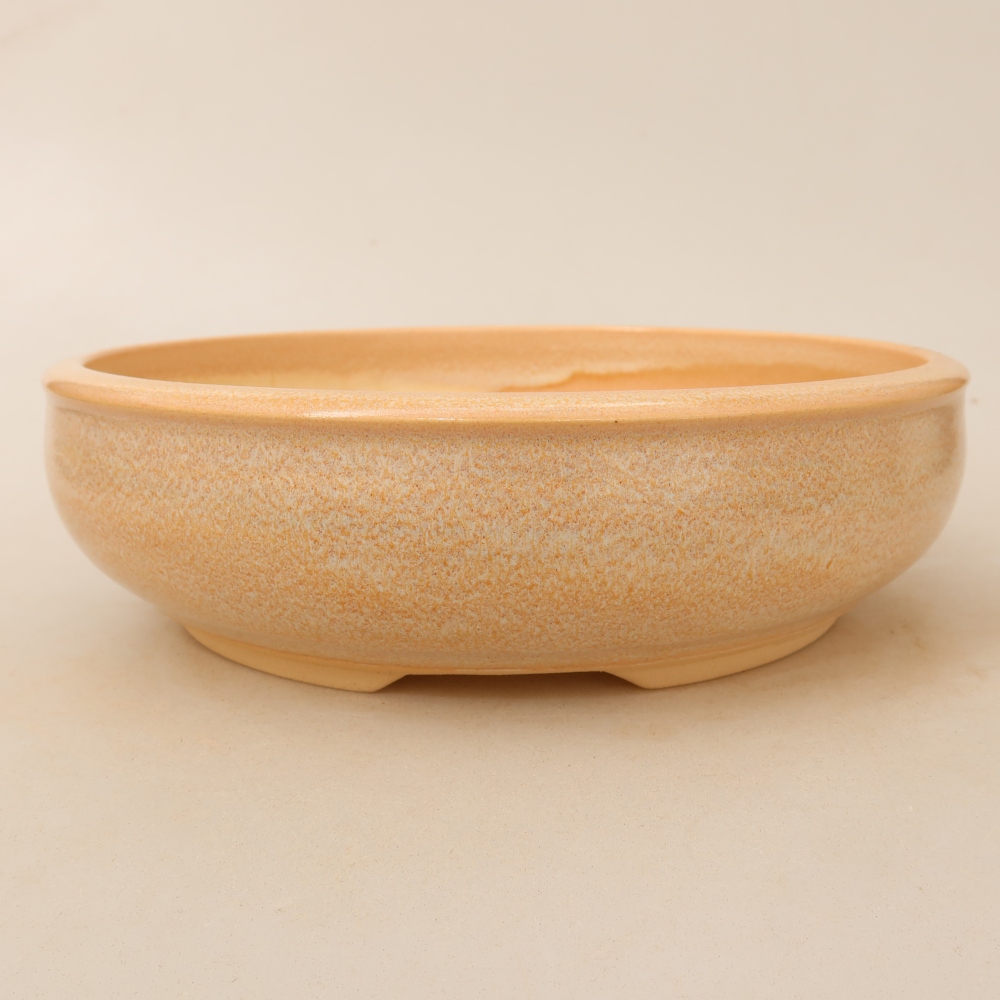Ceramic bonsai pot, 22.5 x 22.5 x 6.5 cm, beige