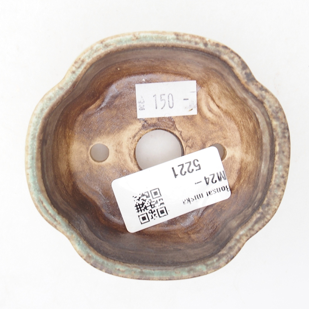 Ceramic bonsai bowl 8 x 7,5 x 3,5 cm, color green