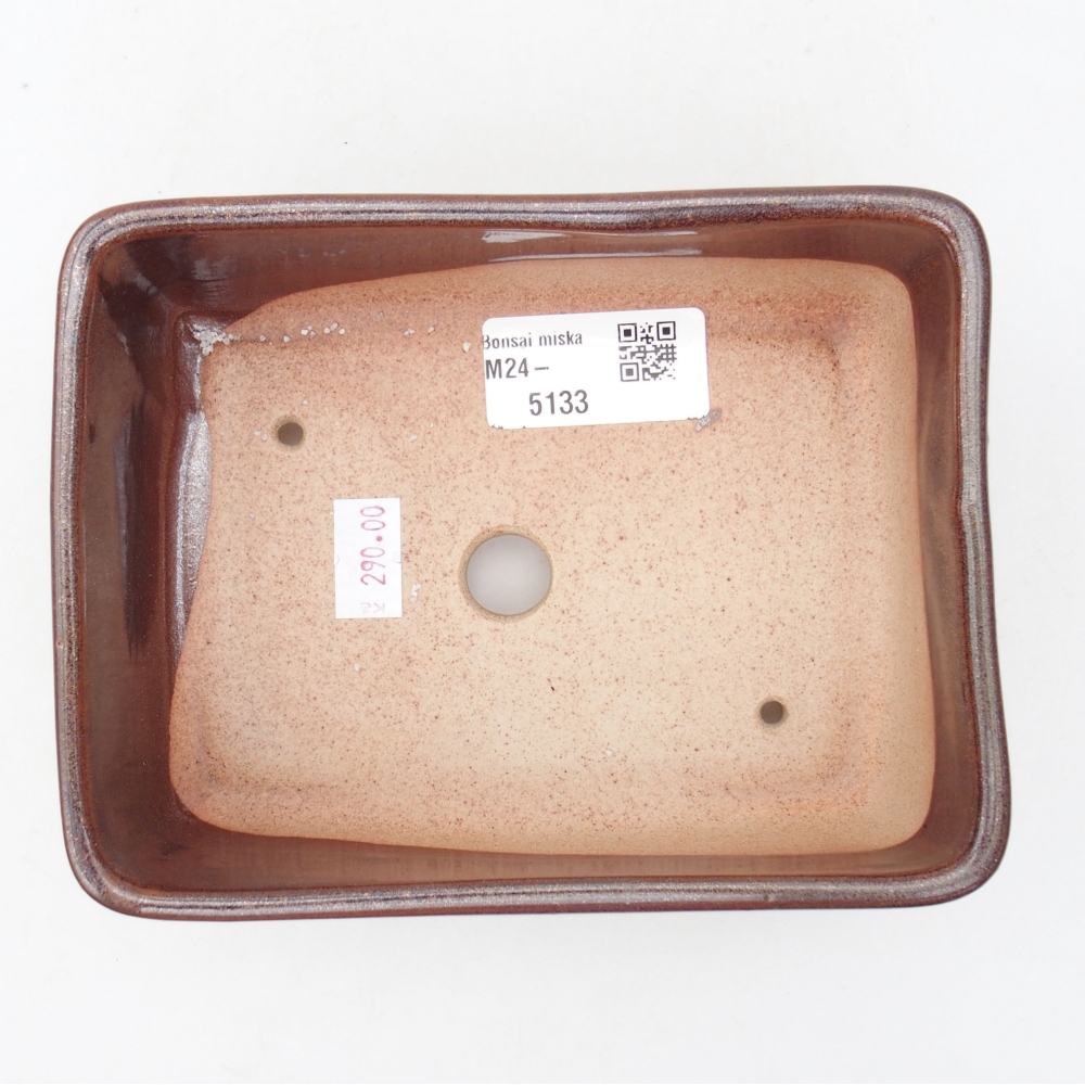 Ceramic bonsai bowl  15 x 11 x 5,5 cm, color brown