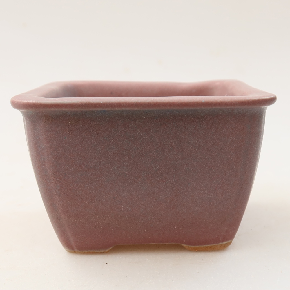 Ceramic bonsai pot, 8.5 x 8.5 x 5.5 cm, purple