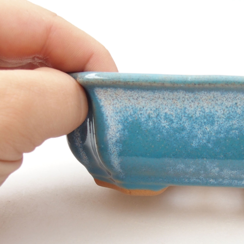 Ceramic bonsai bowl 12 x 9 x 4,5 cm, color blue