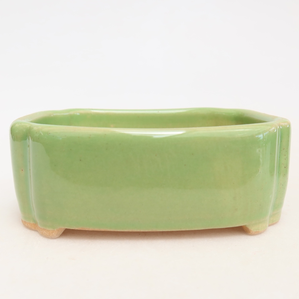 Ceramic bonsai pot, 10.5 x 8 x 4 cm, green