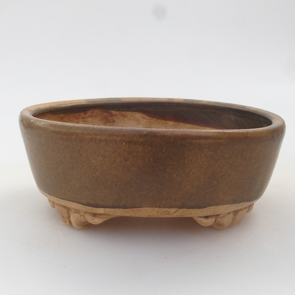 Ceramic bonsai bowl 9 x 8 x 3,5 cm, color brown