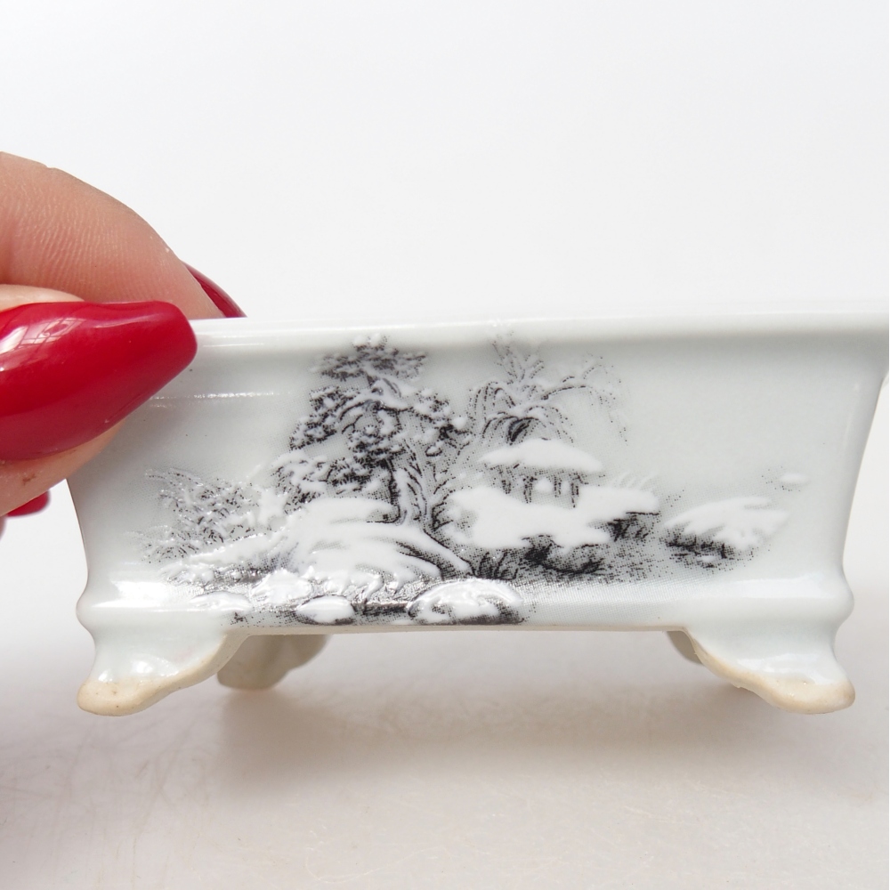Mini bonsai bowl 8 x 6 x 3 cm, white