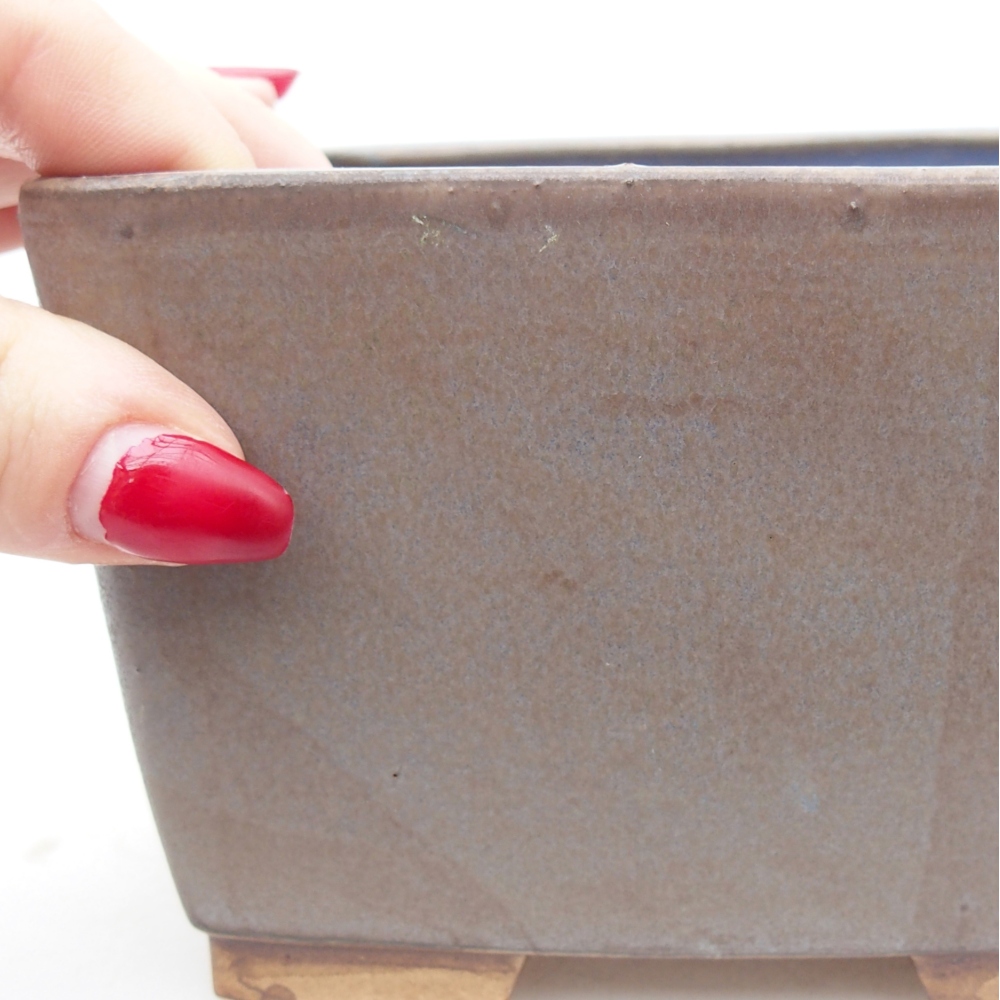 Ceramic bonsai bowl 12,5 x 12,5 x 8 cm, colour blue