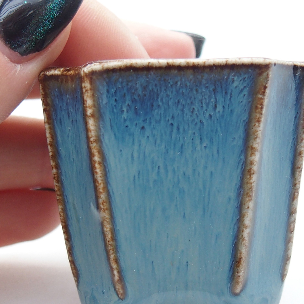 Mini bonsai bowl 4,5 x 4,5 x 4 cm, colour blue