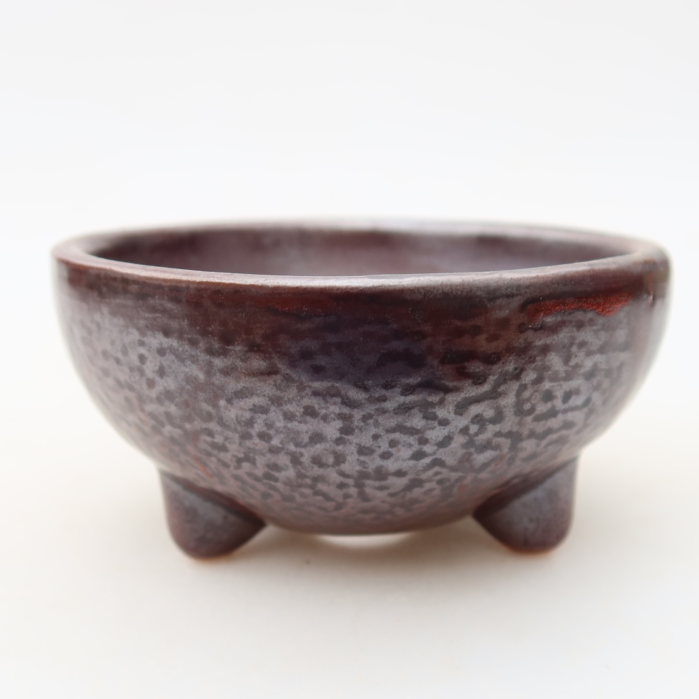 Ceramic bonsai bowl 10 x 10 x 5 cm, brown