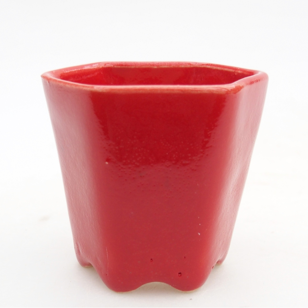 Mini bonsai bowl 5,5 x 5 x 5 cm, colour red