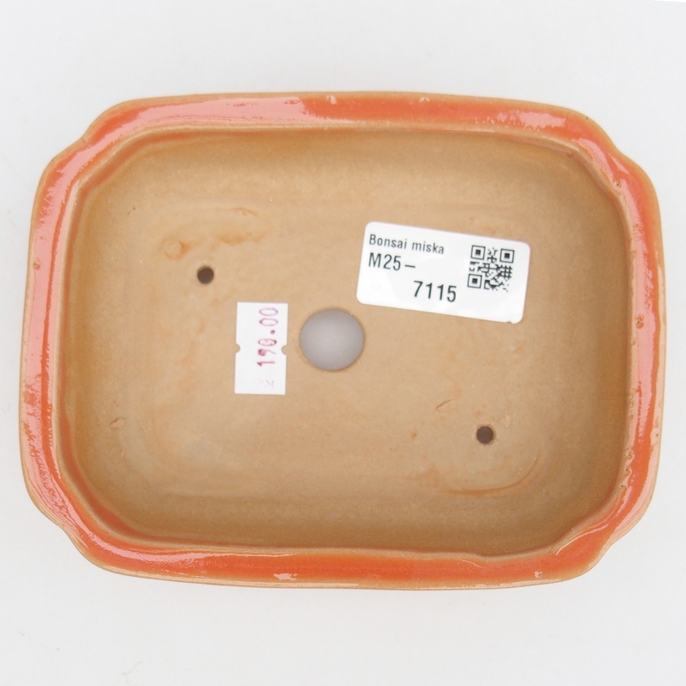 Ceramic bonsai bowl 14 x 11 x 4 cm, orange