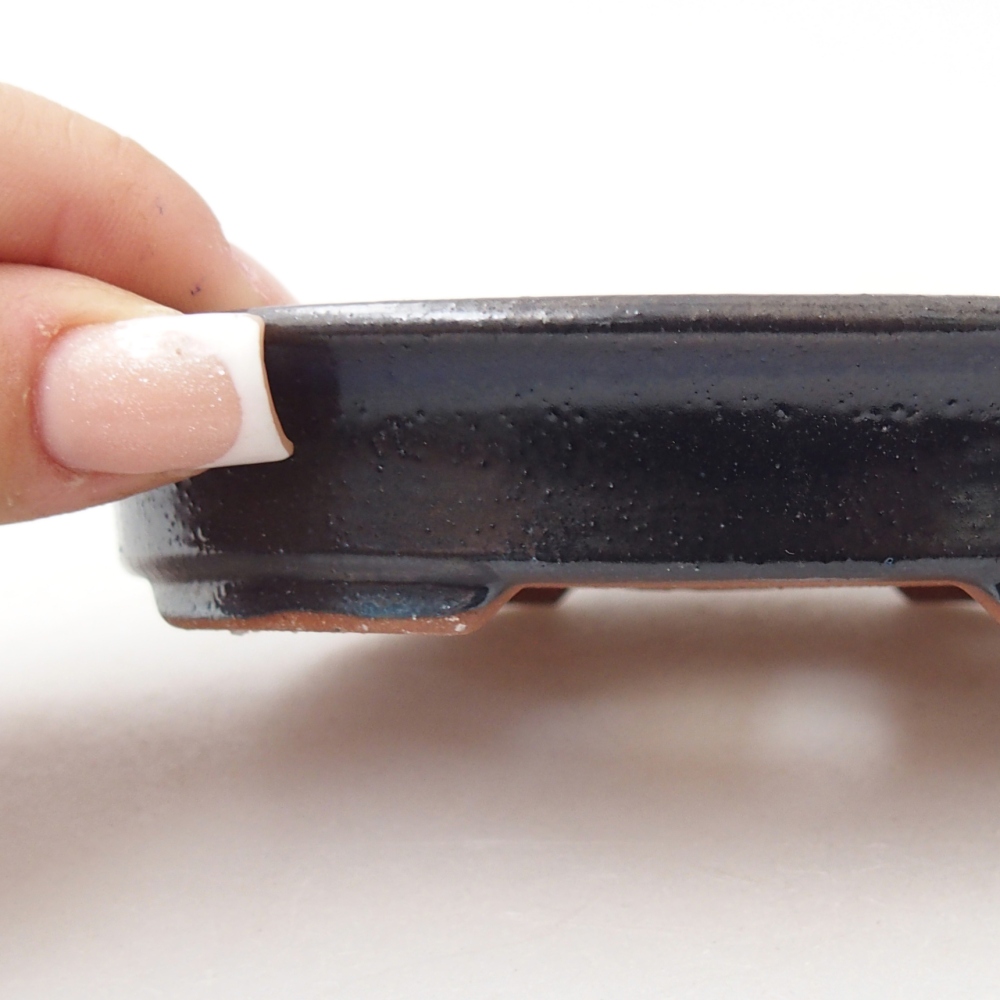 Ceramic bonsai bowl 12,5 x 10,5 x 2 cm, colour black