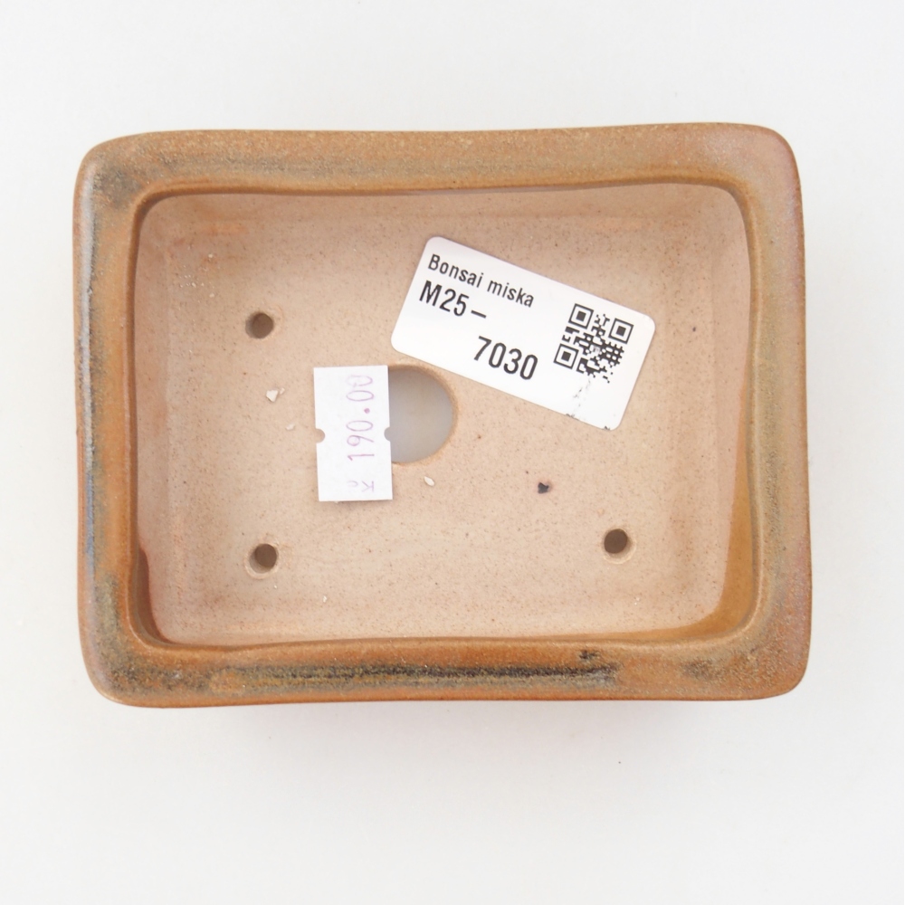 Ceramic bonsai bowl 11 x 8,5 x 3,5 cm, brown