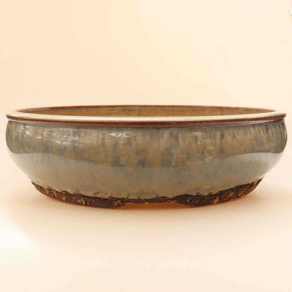 Ceramic bonsai pot, 33 x 33 x 9 cm, gray - IN-STORE PICKUP ONLY or pallet shipping