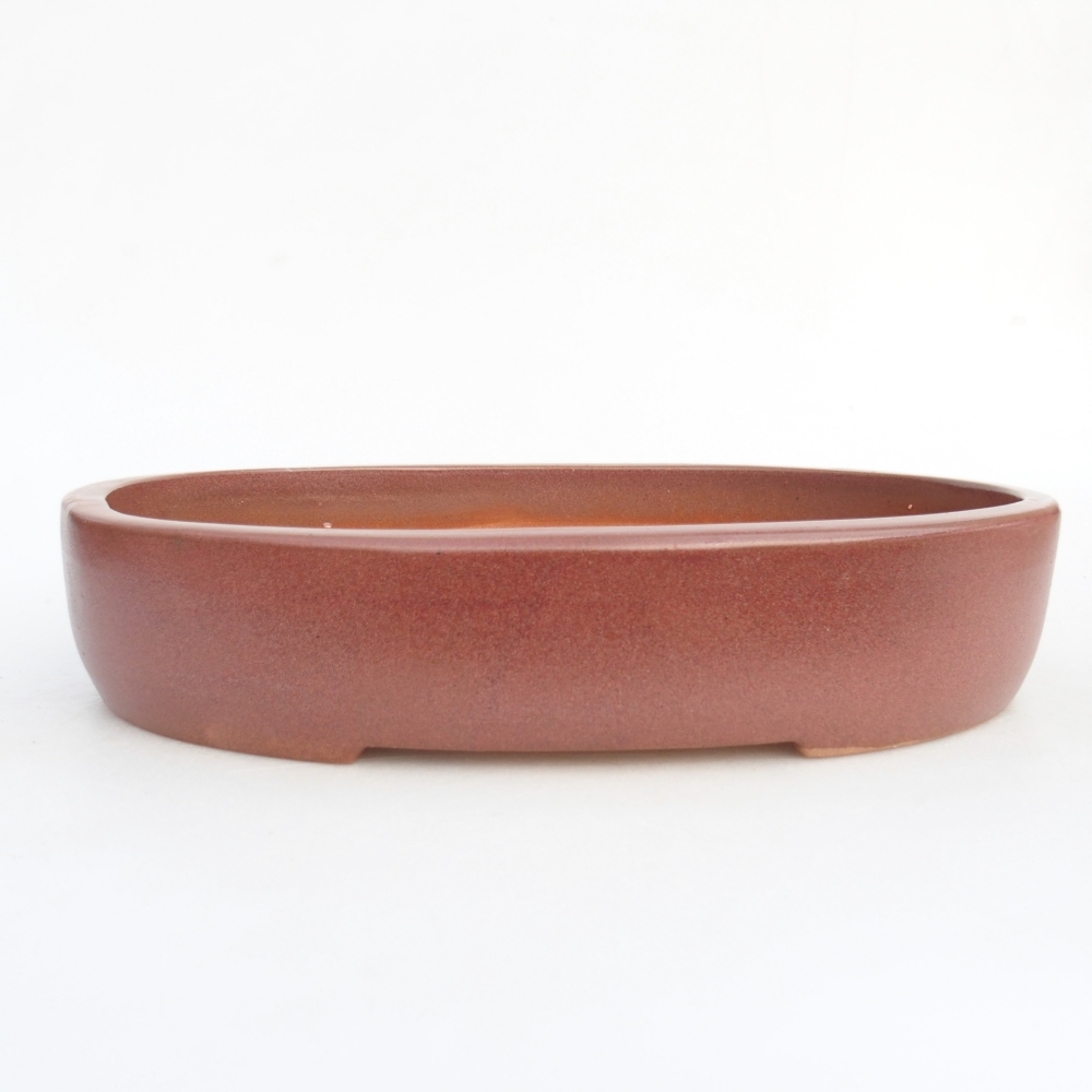 Ceramic bonsai bowl 27 x 21 x 5 cm, burgundy