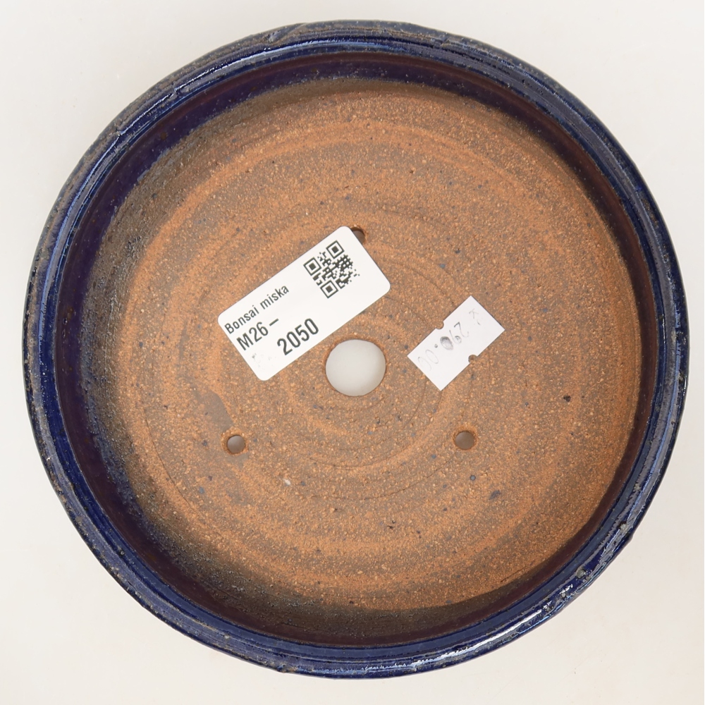 Ceramic bonsai pot, 14.5 x 14.5 x 4.5 cm, blue