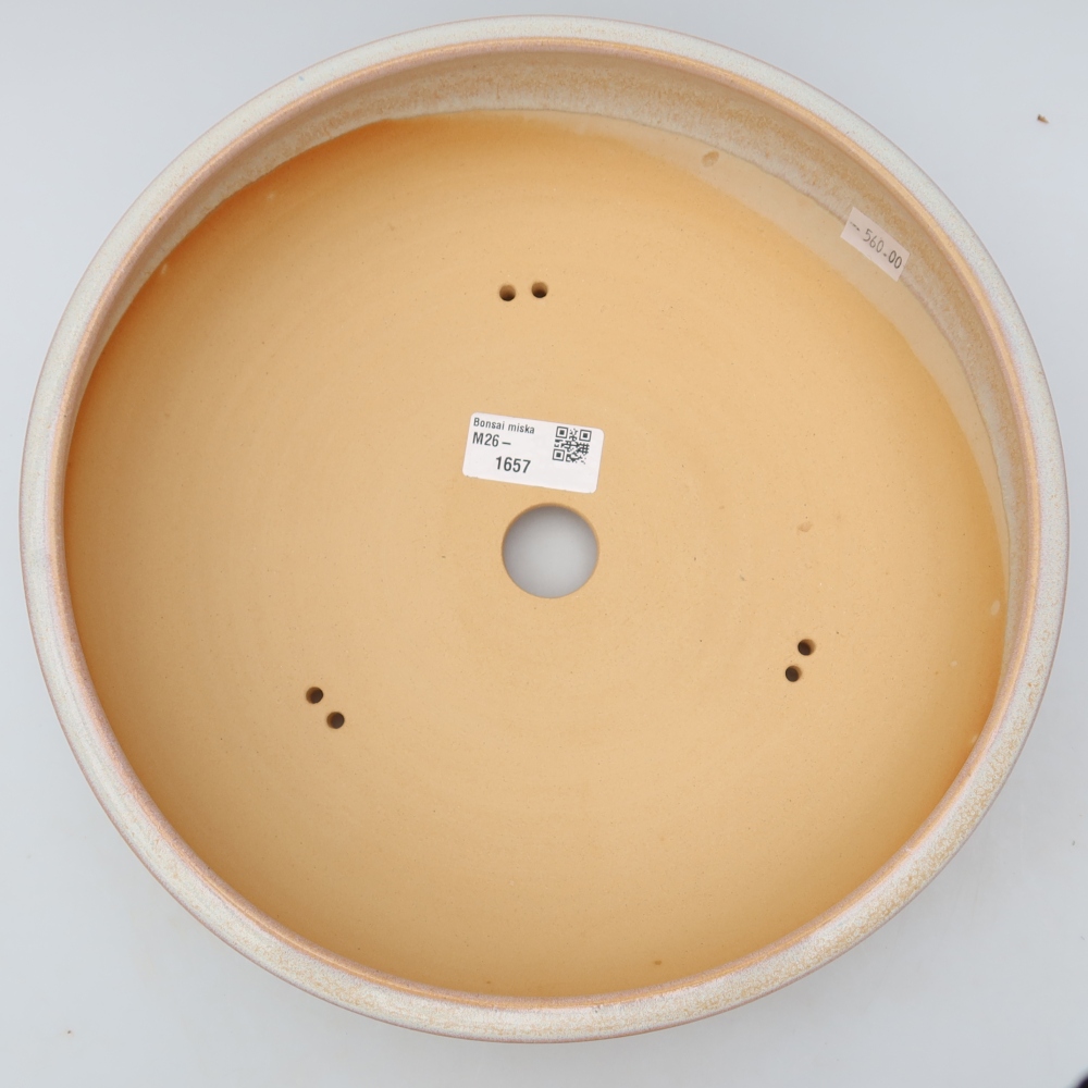 Ceramic bonsai bowl 26,5 x 26,5 x 7,5 cm, colour beige