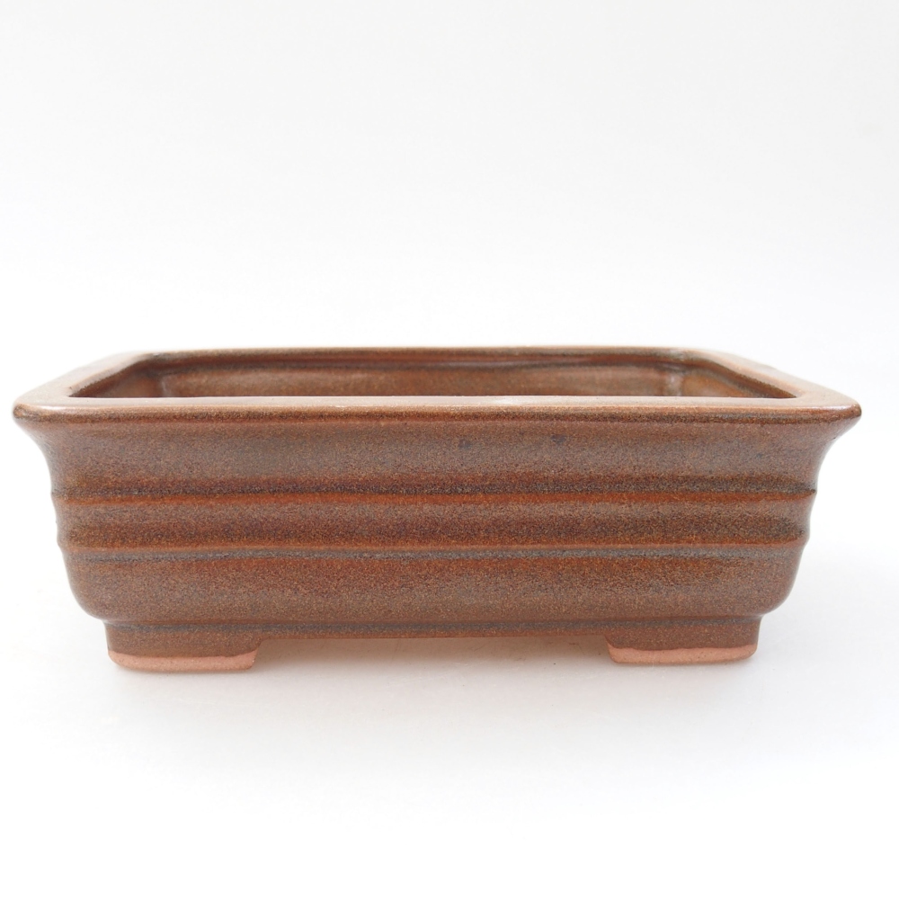 Ceramic bonsai bowl  13,5 x 9,5 x 4,5 cm, color brown