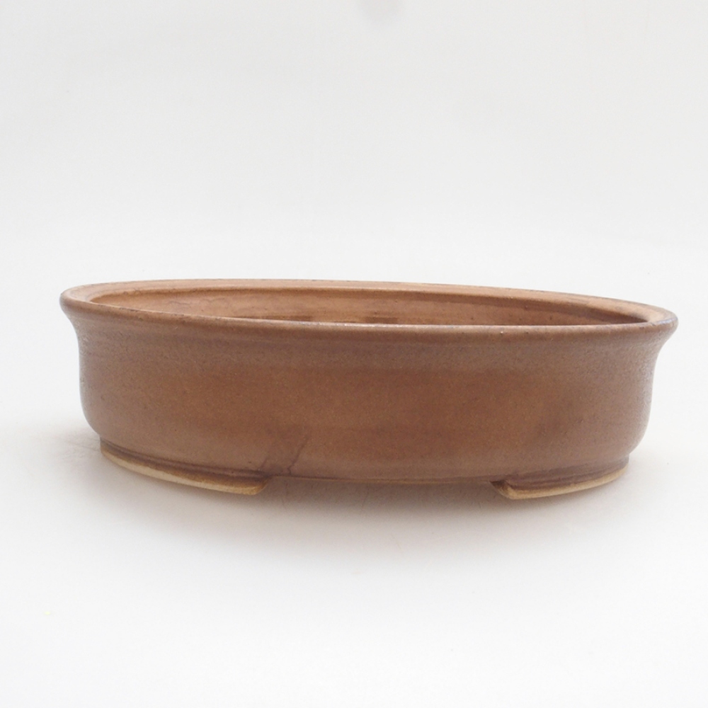 Ceramic bonsai bowl 17 x 15 x 4 cm, color brown