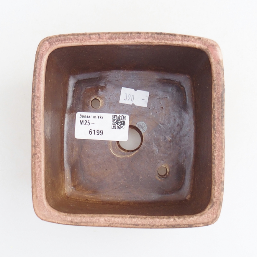 Ceramic bonsai bowl 12 x 12 x 8 cm, color pink