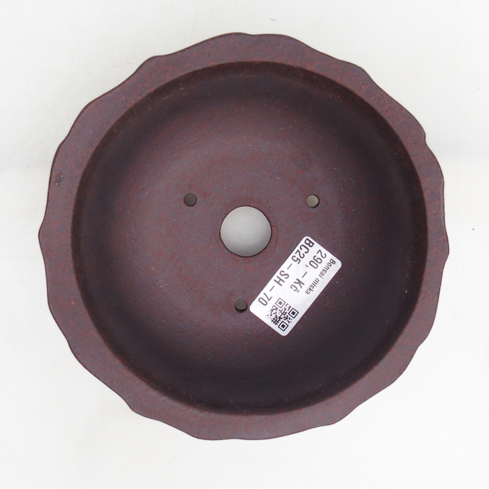 Ceramic bonsai bowl 15 x 15 x 6,5 cm, brown