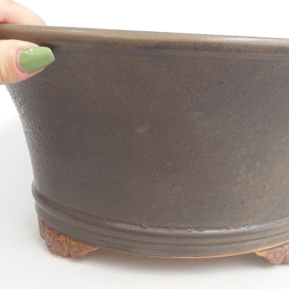 Ceramic bonsai bowl 32 x 32 x 14 cm, brown
