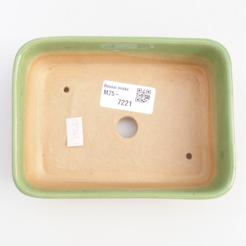 Ceramic bonsai bowl 14,5 x 10,5 x 4,5 cm, green