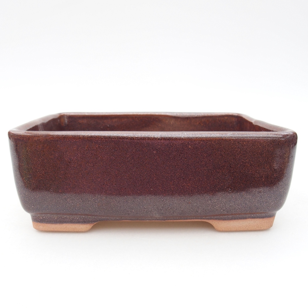 Ceramic bonsai bowl  15 x 11 x 5,5 cm, color brown