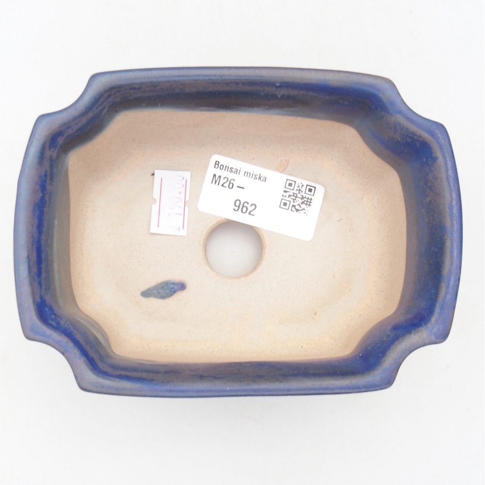 Ceramic bonsai bowl 12 x 9 x 5 cm, colour blue