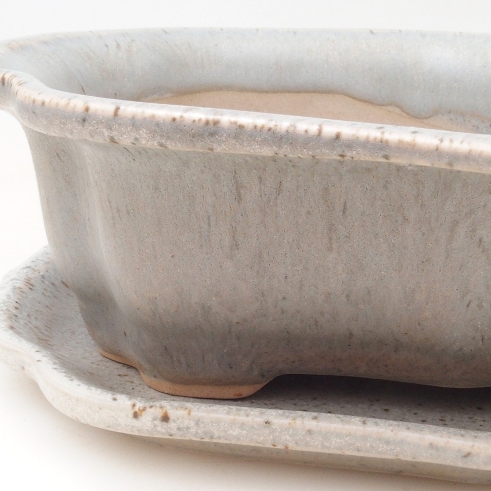 Bonsai bowl + saucer H01 - 12x9x5 cm