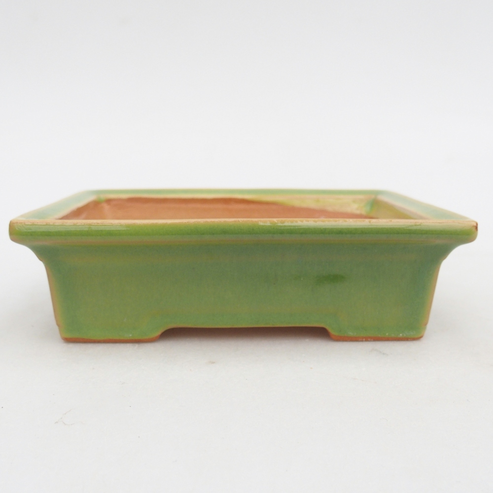 Ceramic bonsai bowl 13 x 10 x 4 cm, green