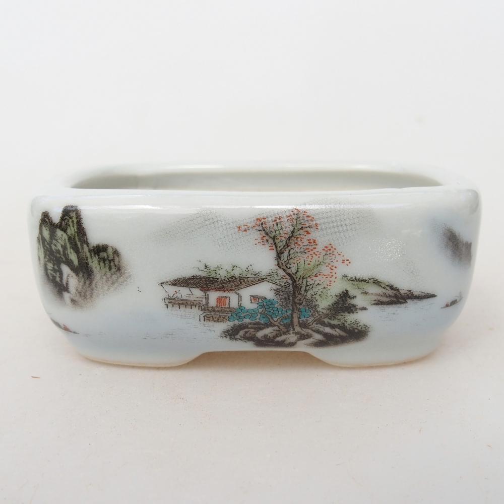 Mini bonsai bowl 8 x 6 x 3 cm, white