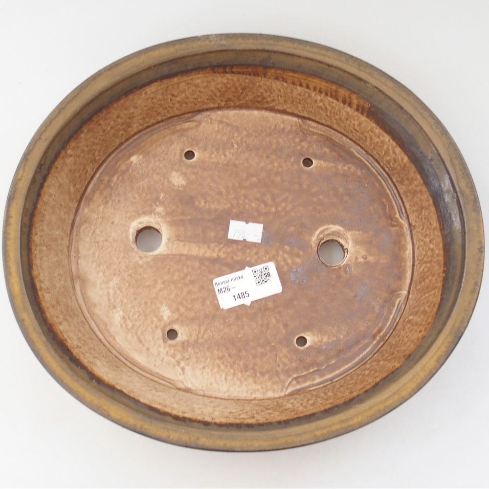 Ceramic bonsai bowl 27 x 24 x 6 cm, brown